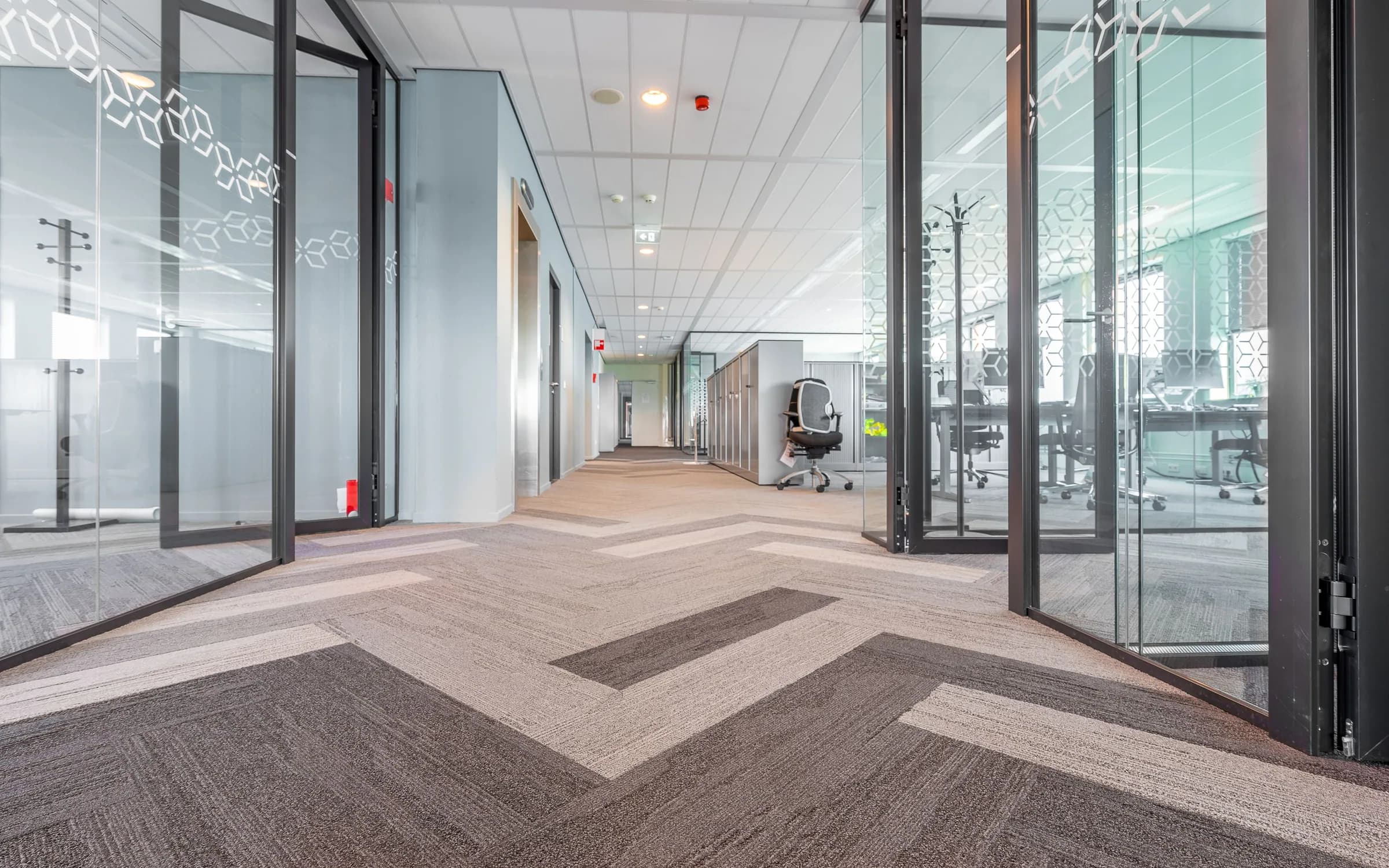 Ambiente con Alfombras Modulares instalado: fotografía de Grupo Dekor